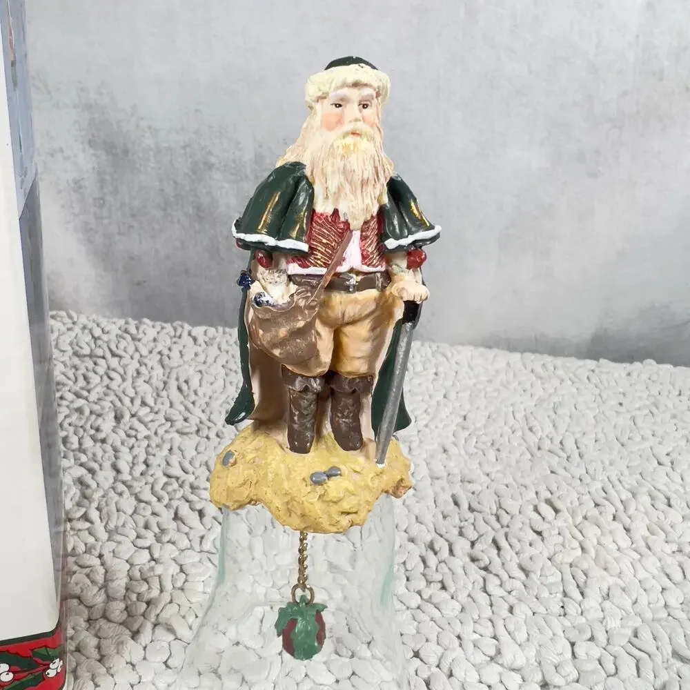 Novelino Christmas Through The Ages Glass Bell Resin Topper 1992 Victorian Santa